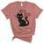 Halloween For Cat Lovers | Hocus Pocus Black Cat Unisex Crewneck Soft Tee Heather Mauve