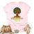 Black African American Melanin Afro Queen September Birthday Unisex Crewneck Soft Tee Light Pink