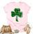 Green Buffalo Plaid Shamrock Lucky St Patricks Day Womens  Women's Short Sleeve T-shirt Unisex Crewneck Soft Tee Light Pink