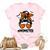 Momster For Women Halloween Mom Messy Bun Leopard Unisex Crewneck Soft Tee Light Pink