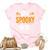One Spooky Mama Mother Matching Family Halloween Unisex Crewneck Soft Tee Light Pink
