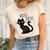 Halloween For Cat Lovers | Hocus Pocus Black Cat Unisex Crewneck Soft Tee Natural
