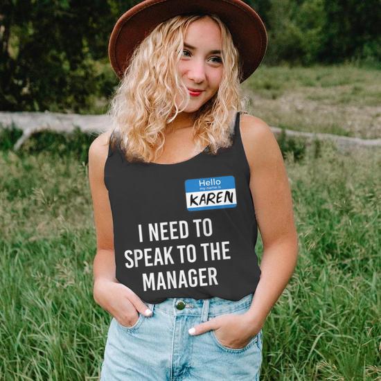 Funny Karen Halloween Costume I Need To Speak To The Manager V3 Men Women Tank Top Graphic Print Unisex - Thegiftio UK