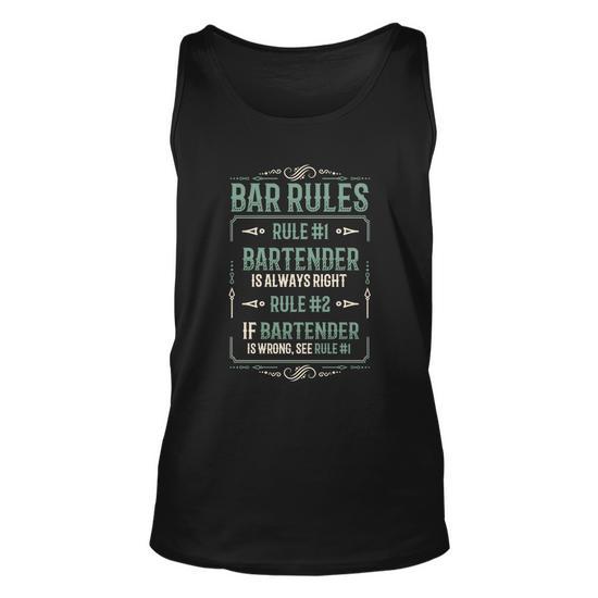 Targa In Latta Bar Rules - The Bartender Is Always Right, 20,3x30,5 Cm, Decorazione Vintage Per Bar E Pub