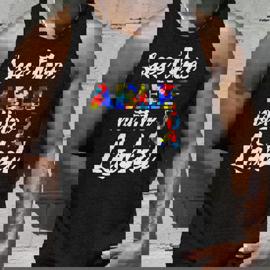 Autism Awareness Puzzle See The Able Not The Label Gift T-Shirt Autism Awareness Puzzle See The Able Not The Label Gift T-Shirt