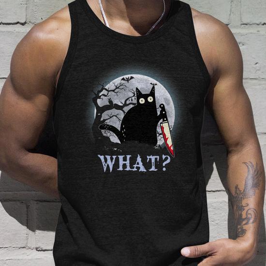 Black cat tank top best sale