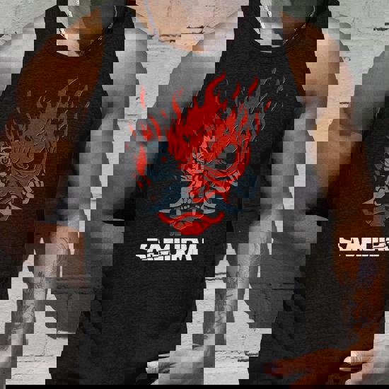 Cyberpunk Cyborg Samurai Unisex Tank Top - Monsterry
