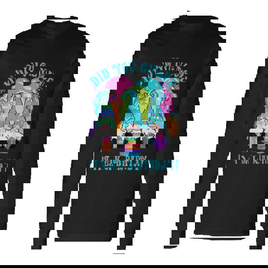 3 Birthday Gnomes Did You Gnome Its My Birthday Balloons Long Sleeve T-Shirt