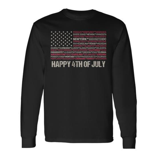 Women's American Flag Baseball Tee - 4th Of July Patriotic Shirt, Black Short Sleeve Top - View #9