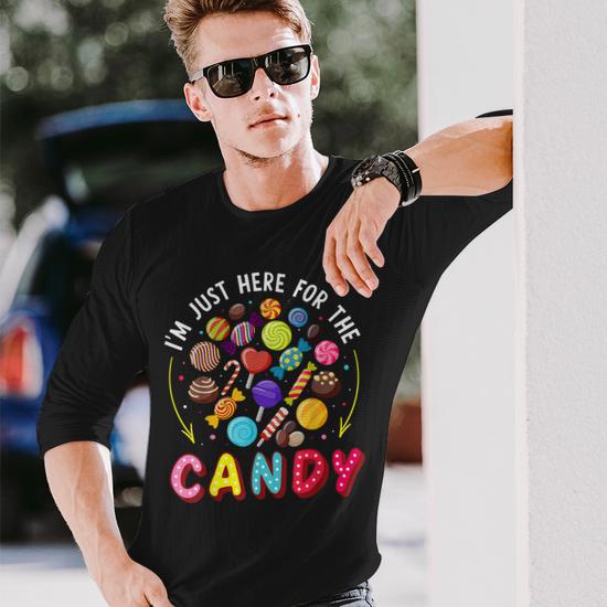 Im Just Here For The Candy Halloween Cute Lollipop Sweets Men