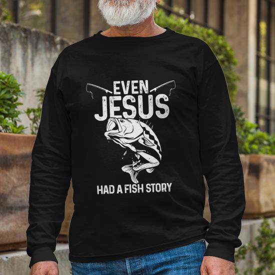 ULTRABASIC Men's Graphic T-Shirt - 'Even Jesus Had A Fish Story' Eco-Friendly Limited Edition Tee