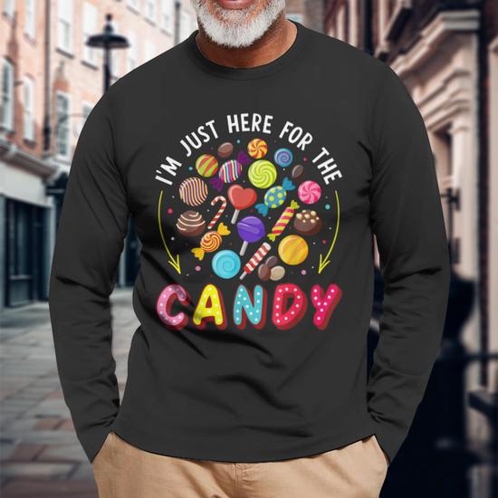 Im Just Here For The Candy Halloween Cute Lollipop Sweets Men