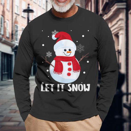 T-shirt Humoristique Noël – Xmas Let It Snow – 100% Coton Homme