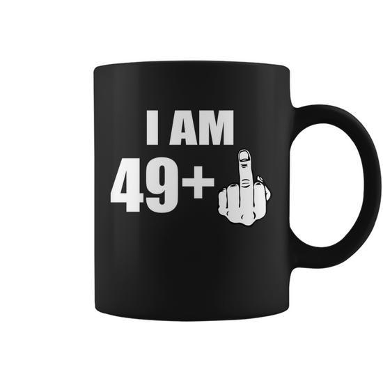 Funny 50th Birthday Mug Gift - 49 + One Middle Finger Novelty Cup For Him Or Her