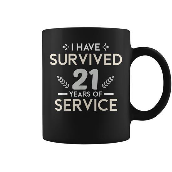 Service Anniversary 21 Years Of Work Anniversary Funny Quote Coffee Mug -  Thegiftio