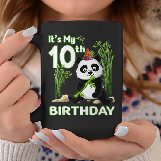 10Th Birthday Gifts 10 Years Old Party Animal Panda Lover Coffee Mug Thegiftio UK