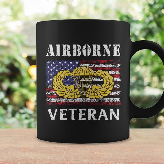 82Nd Airborne Paratrooper Jump Wings Us Flag Army Veteran Cute Gift Coffee  Mug - Thegiftio