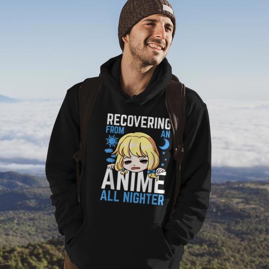 Anime All Nighter Japanese Manga Sun Series Moon Cloud Star Hoodie Thegiftio UK