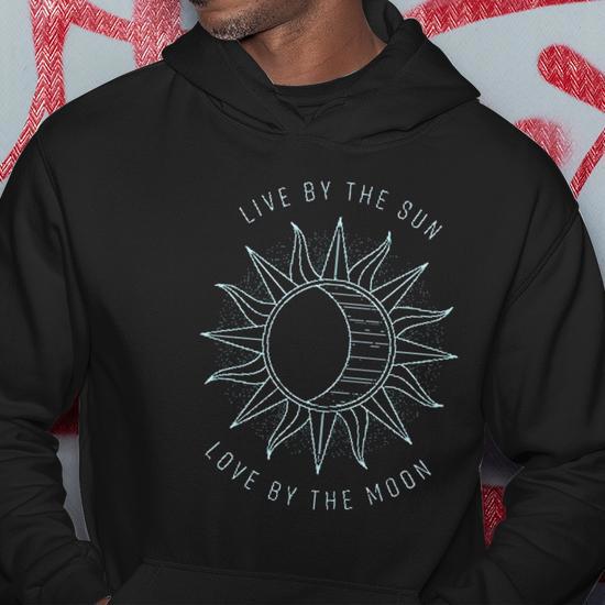 Live By The Sun Love By The Moon Men Hoodie Thegiftio UK