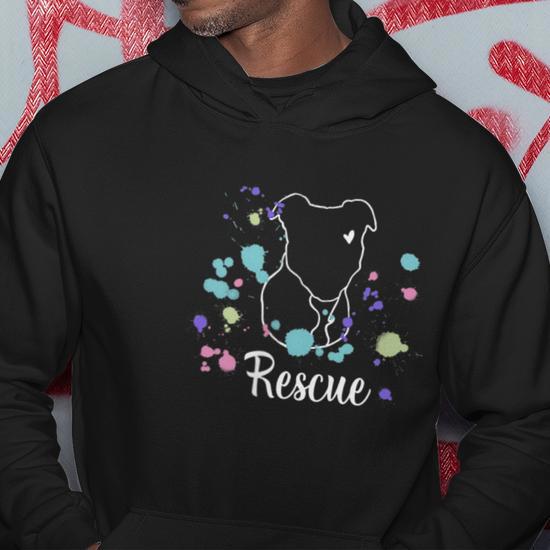 Rescue A Pitbull Pitbull Drawing Colorful Pit F B Men Hoodie Thegiftio UK