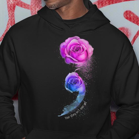 Pink hoodie with rose mens online