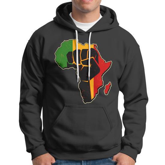 Black power fist hoodie sale