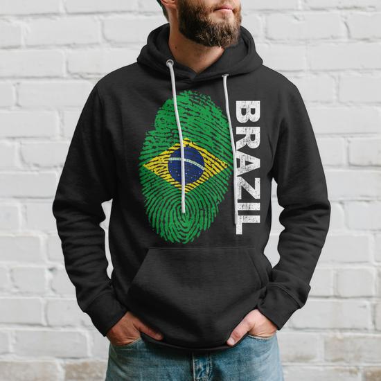 Brazil Flag Soccer Sport Football Fan Supporters Hoodie Thegiftio UK