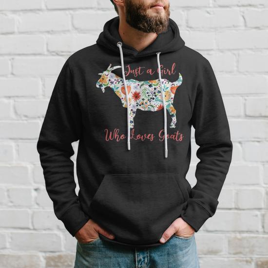 Just A Girl Who Loves Goats Short Sleeve Hoodie Thegiftio UK