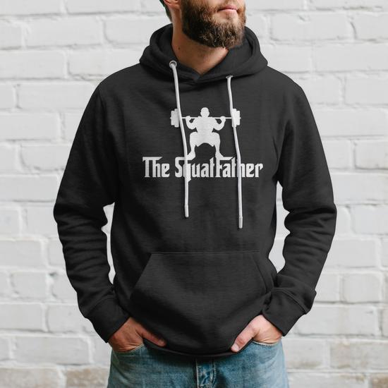 The Squat Father For A Bodybuilder Gym Fitness Men Hoodie Thegiftio UK