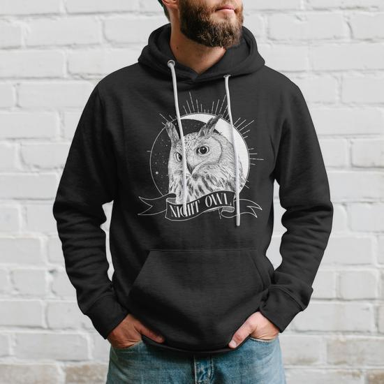 Vintage Night Owl Men Hoodie Thegiftio UK