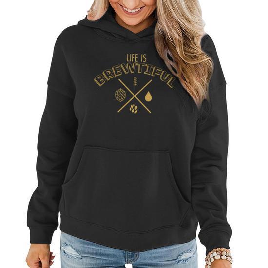 Life Is Brewtiful T Shirt Graphic Design Printed Casual Daily Basic Women Hoodie Thegiftio UK