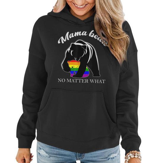 Proud Mom No Matter What Lgbtq Lgbt Mom Pride Mama Bear Women Hoodie Graphic Print Hooded Sweatshirt Thegiftio UK