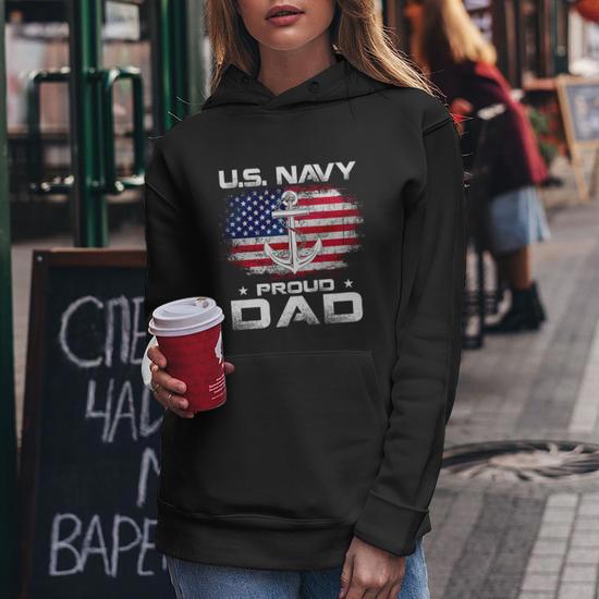 Navy dad hoodie online