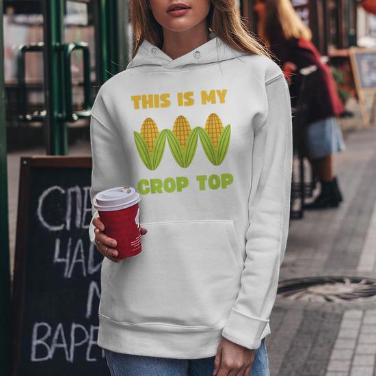 This Is My Crop Top Corn Crop Top Women Hoodie Graphic Print Hooded Sweatshirt Thegiftio UK