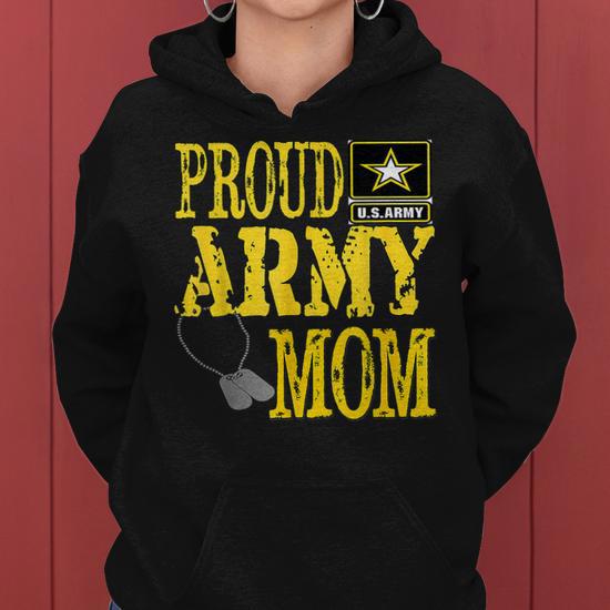 Proud Army Mom Military Pride T Women Hoodie Graphic Print Hooded Sweatshirt Thegiftio UK