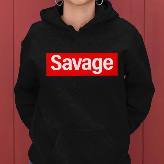 Savage Logo Tshirt Women Hoodie - Monsterry