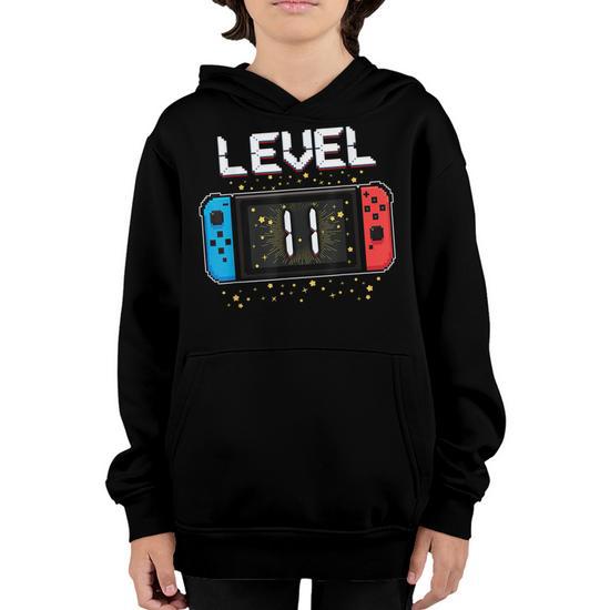 Level 11 Birthday Gaming 11 Year Old Video Games Gift Boys Youth Hoodie Thegiftio UK