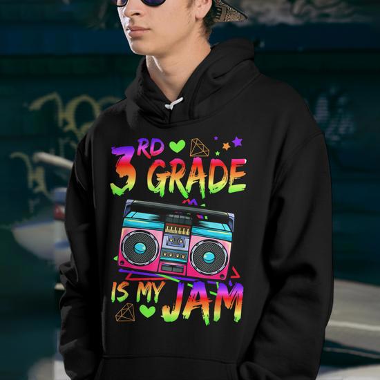 Retro 80S 3Rd Grade Is My Jam Back To School Youth Hoodie Thegiftio UK