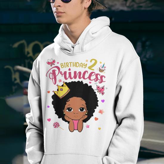 Kids 2 Year Old 2Nd Birthday Princess Funny Gifts Girl Daughter Youth Hoodie Thegiftio UK