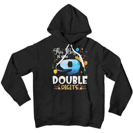 This Boy Is Now Double Digits Birthday Boy 9 Year Old Youth Hoodie Thegiftio UK