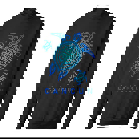 Cancun Mexico T-Shirt Sea Blue Tribal Turtle Cancun Mexico T-Shirt Sea Blue Tribal Turtle