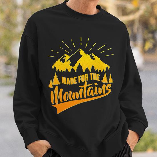 Vintage Made For The Mountains Wilderness Graphic Design Printed Casual Daily Basic Sweatshirt Thegiftio UK