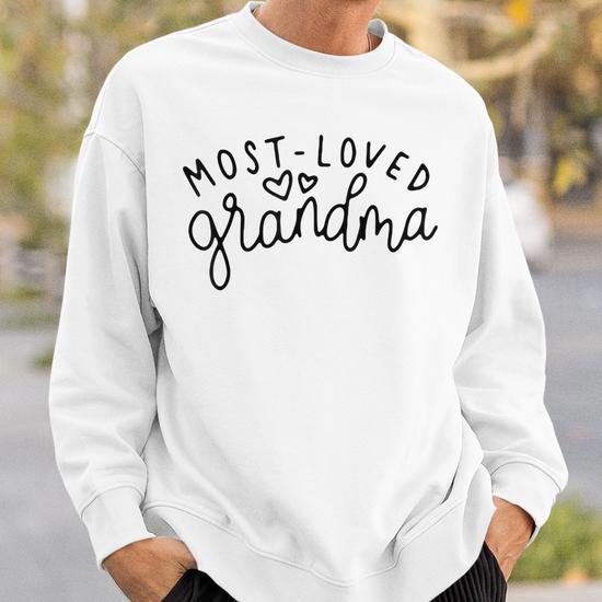 Most Loved Grandma Grandmother Worlds Best Grandma Men Women Sweatshirt Graphic Print Unisex Thegiftio UK