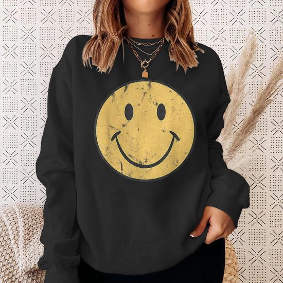 Happy Face Retro 70S 80S Vintage 70S Graphic Men Women Sweatshirt 