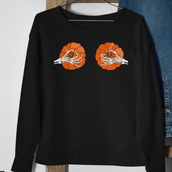 Pumpkin boob sweatshirt sale