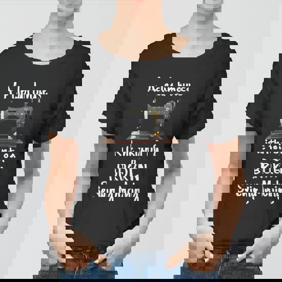 NEAT HOUSE Souvenir T-Shirt ネイビー Lサイズ A Clean House Is The Sign Of A Broken Sewing Machine Funny Gift