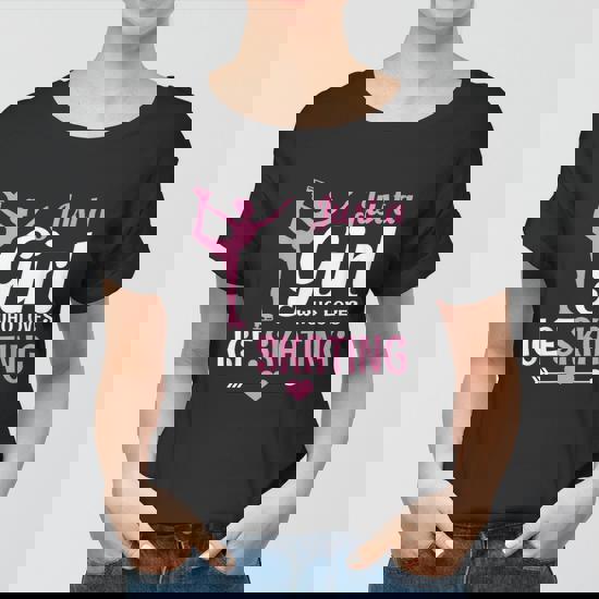 Just A Girl Who Loves Ice Skating Tshirt Figure Skater Gifts