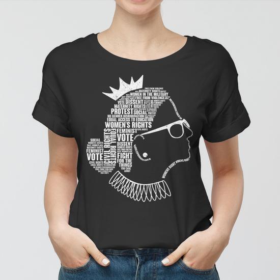 Women's Notorious RBG Ruth Bader Ginsburg T-Shirt - Feminist Graphic Tee With Dissent Collar Print - View #13