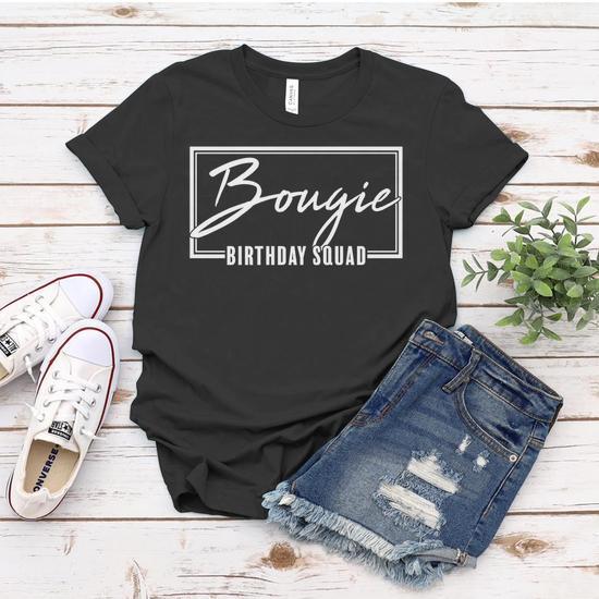 Funny Bougie Birthday Squad Matching Group Shirts Women T Shirt Monsterry