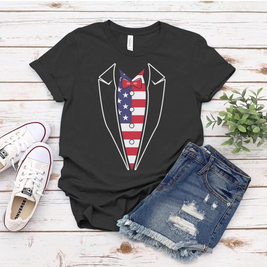 Women's American Flag Graphic Tee – Stars & Stripes Patriotic Shirt For July 4th & Everyday Wear - View #7